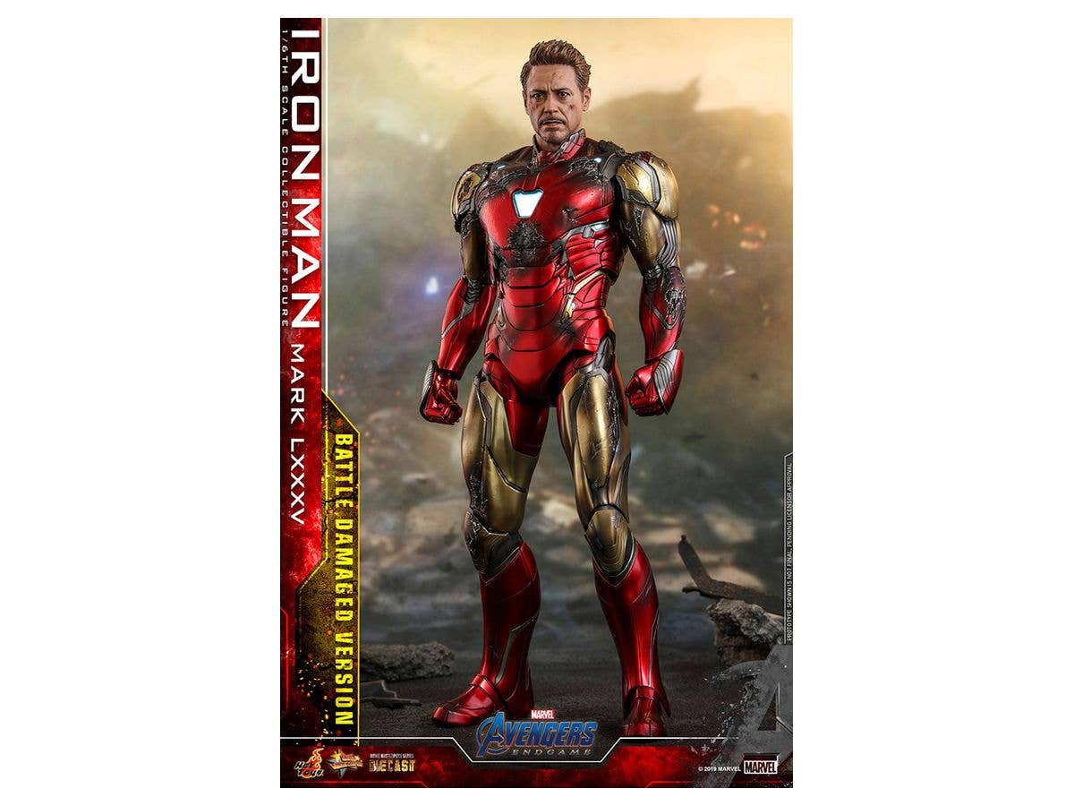 Movie Masterpiece Diecast Fully Poseable Figure Avengers: Endgame Iron Man Mark 85 (Battle Damaged Version)