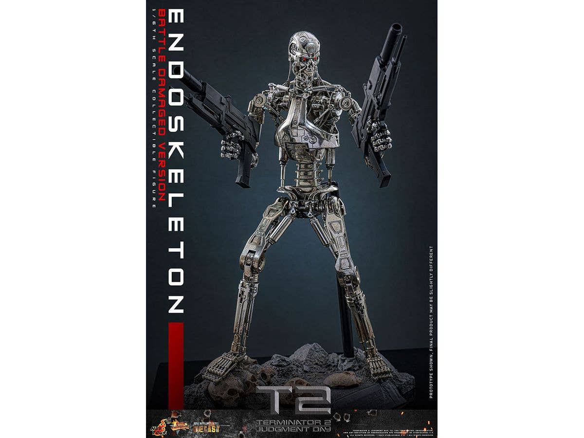Movie Masterpiece Diecast - Scale Fully Poseable Figure: Terminator 2: Judgment Day - Endoskeleton (Battle Damaged)
