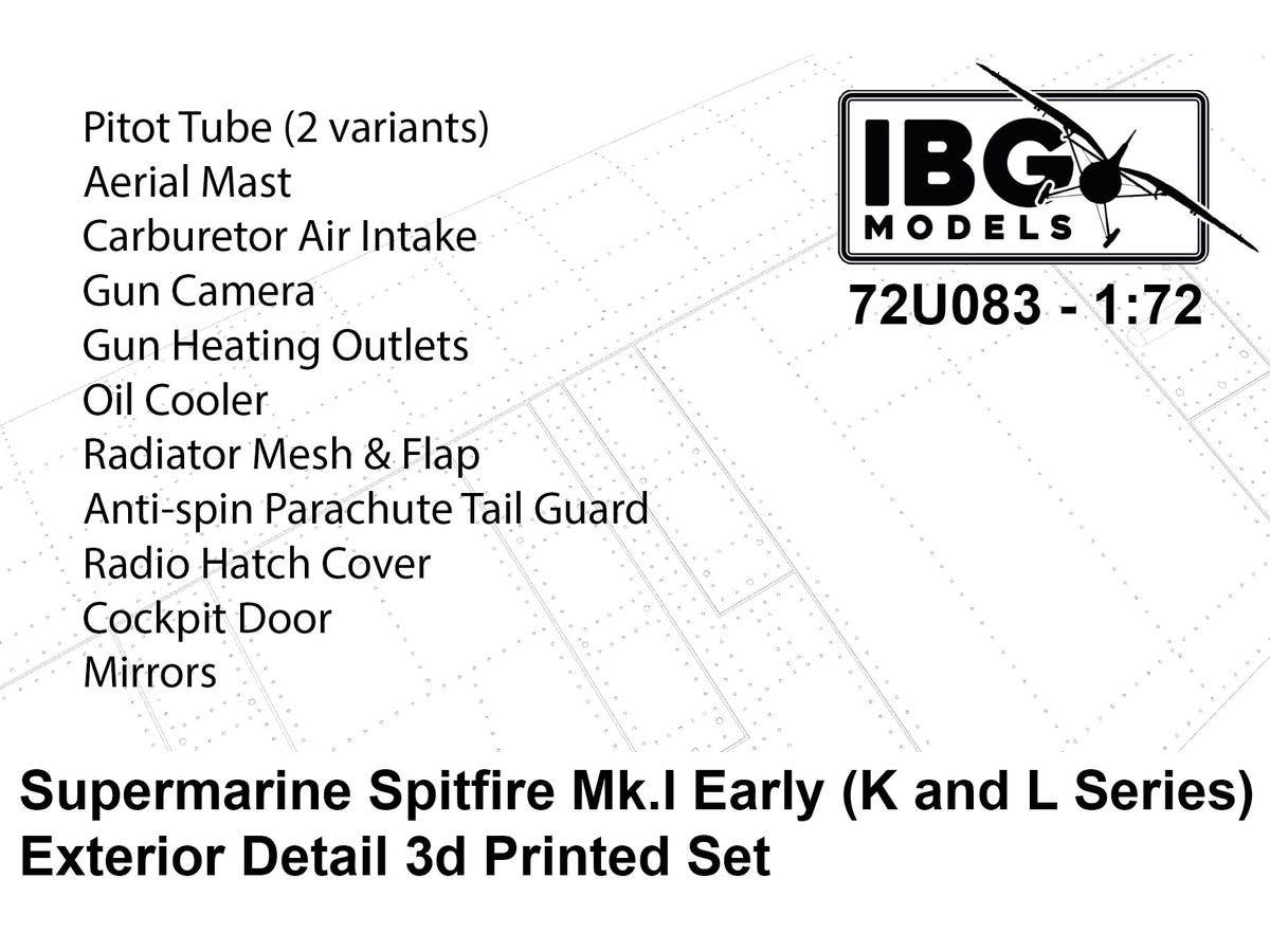 Supermarine Spitfire Mk.I Exterior Detail Set (for IBG)