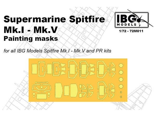 Supermarine Spitfire Mk.I - Mk.V Painting masks for all IBG Models Spitfire Mk.I - Mk.V and PR kits (72M011)