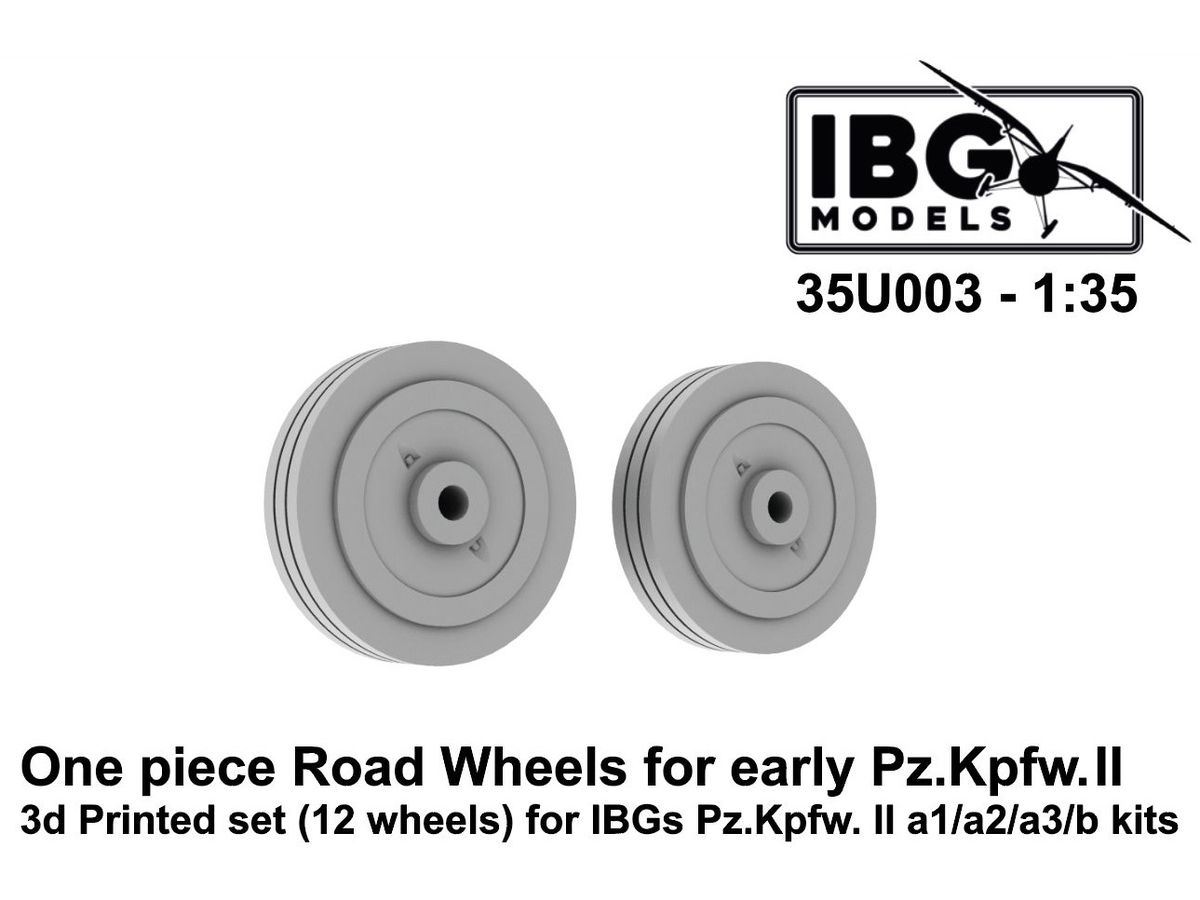 German II A1/ A2/ A3 / B type Integral Wheel Initial Type 12 Pieces for 3D Printed IBG (35U003)
