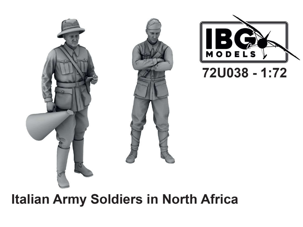 2 Italian Army North African Front Figures 3D Printed (72U038)