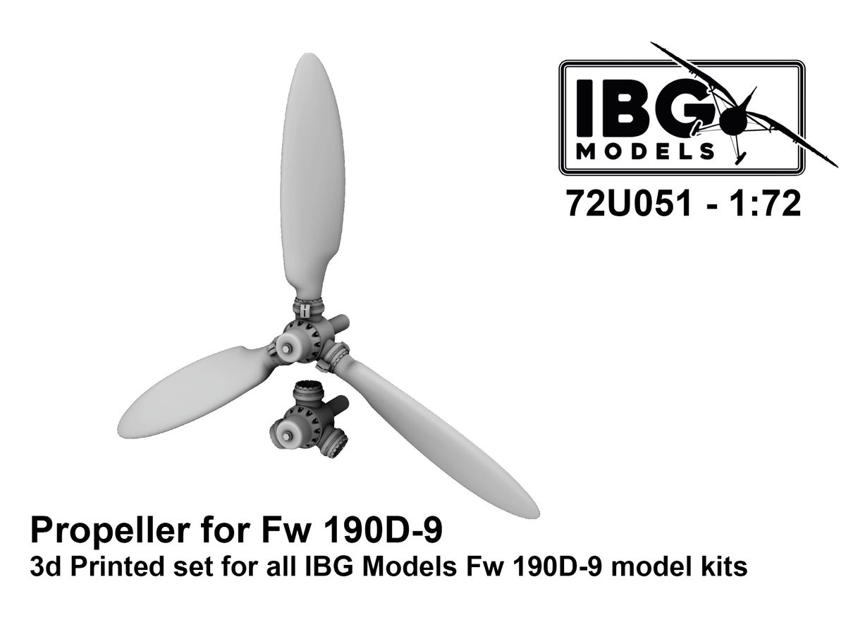 Propeller for Fw 190D-9 3d Printed set for all IBG Models Fw 190D-9 model kits (72U051)