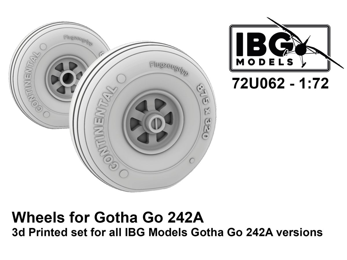 Wheels for Gotha Go 242A 3d Printed set for all IBG Models Gotha Go 242A versions (72U062)