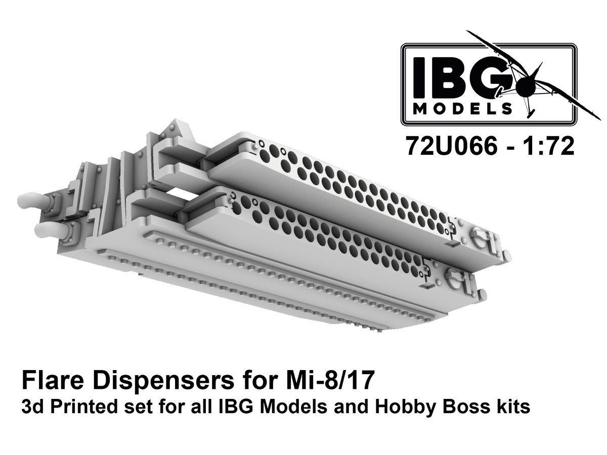 Flare Dispensers for Mi-8/17 3d Printed set for all IBG Models and Hobby Boss kits (72U066)