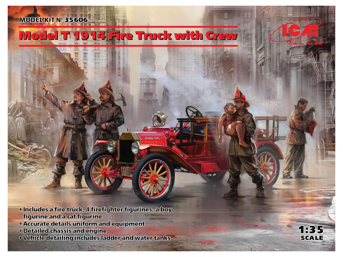T-type Ford 1914 Fire Engine w/Crew