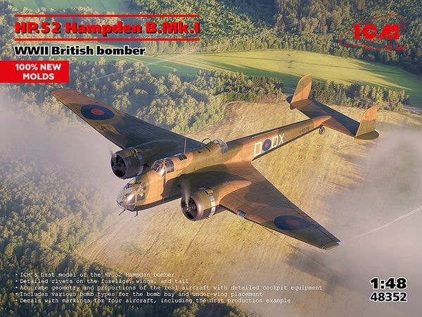 HP.52 Hampden B.Mk.I WWII British bomber