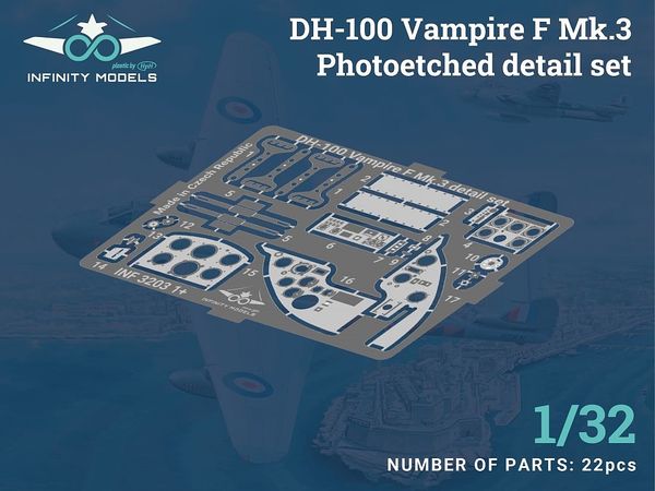 DH-100 Vampire F Mk.3 Photoetched detail set (for INFINITY MODELS)