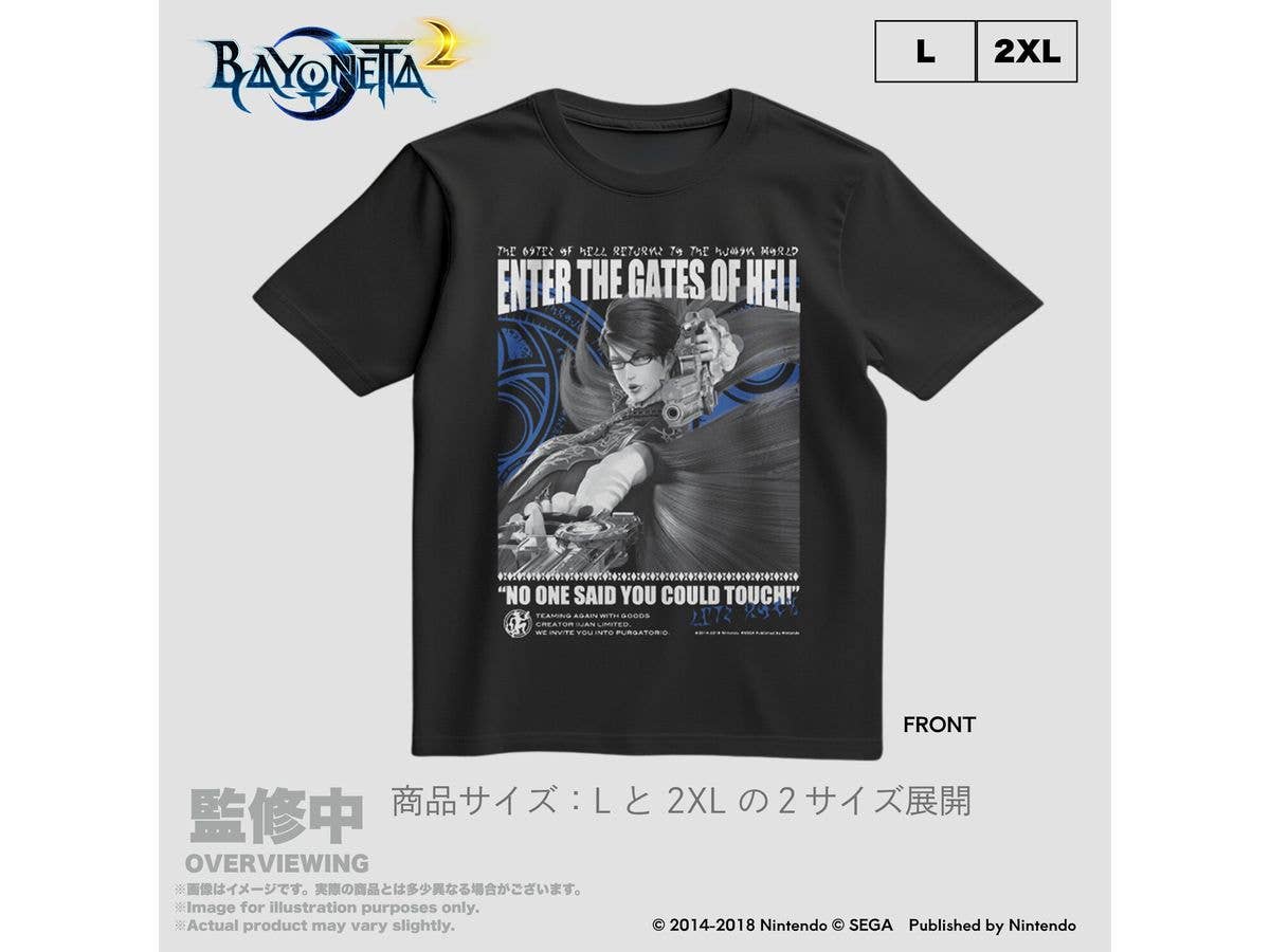 Bayonetta2 The Gates of Hell x IIJAN Front Print T-Shirt L