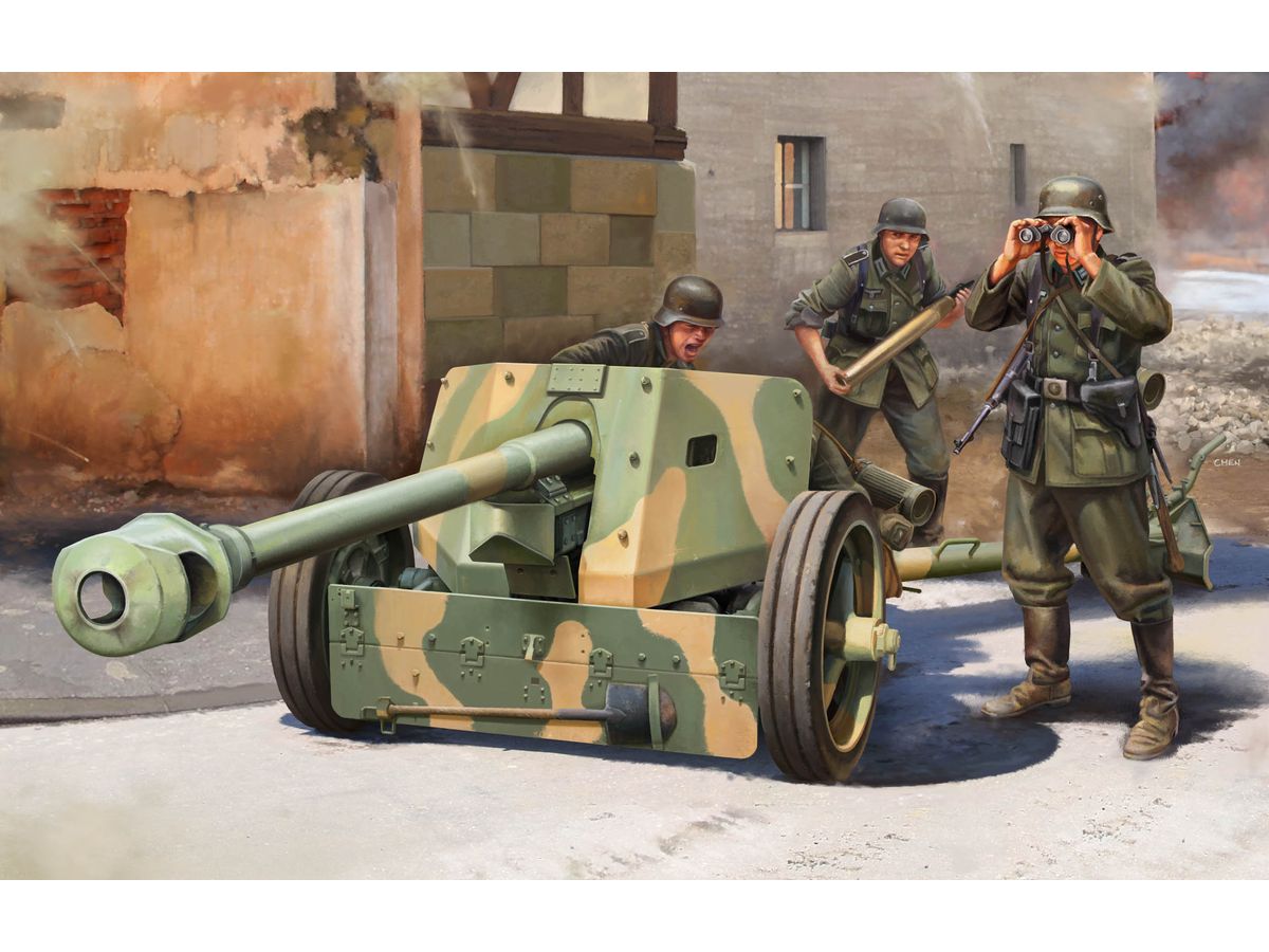 German Pak 40 7.5cm Anti-Tank Gun w/Figures