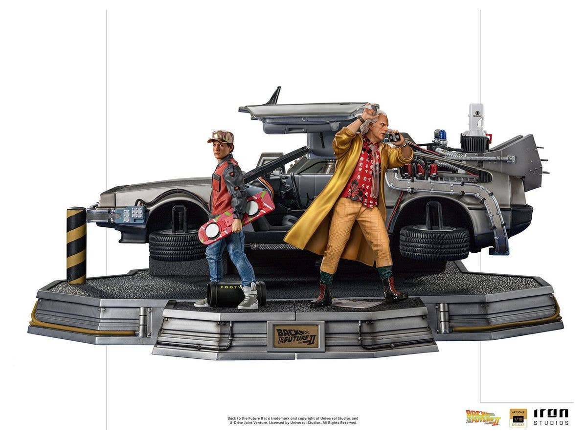 Back To The Future Part II - Iron Studios Scale Statue: Art Scale - DeLorean Time Machine (Deluxe Version)