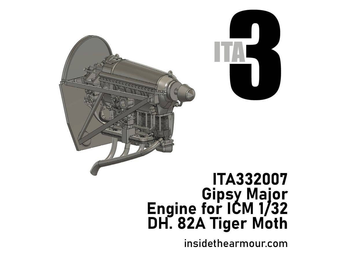 Gipsy Major engine for ICM Tiger Moth kits