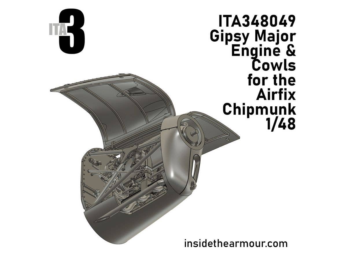 Gipsy Major Engine and Cowls for Airfix T.10 Chipmunk