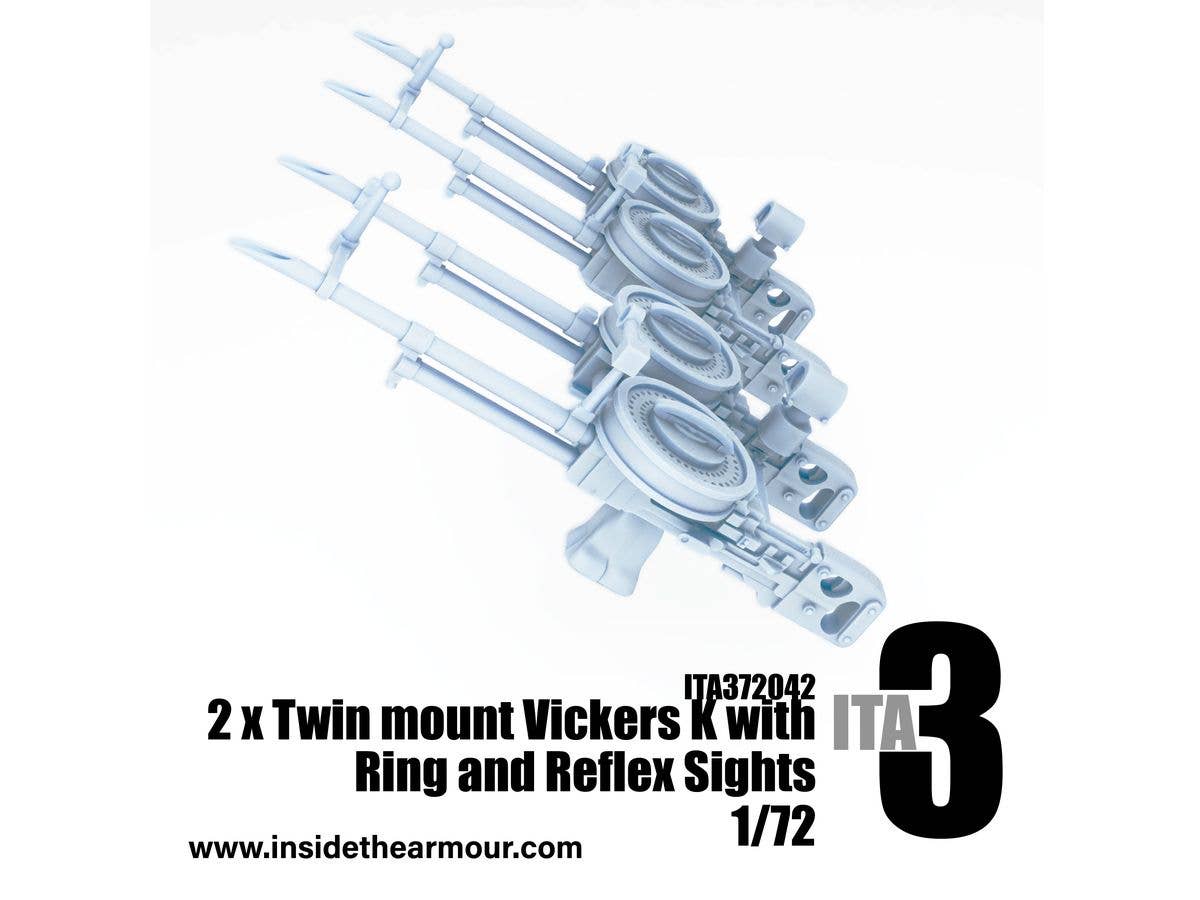 2 x Twin mount Vickers K with ring and reflex sights