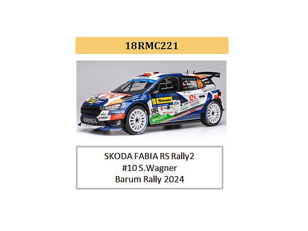Skoda Fabia Rs Rally 2 2024 Barum Rally 2Nd Place #10 Simon Wagner