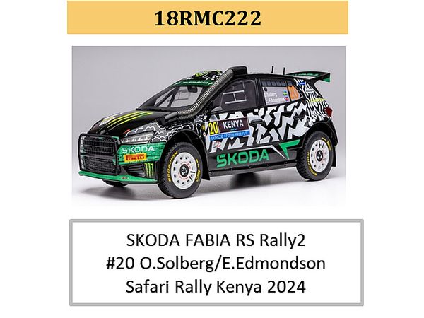 Skoda Fabia Rs Rally 2 2024 Safari Rally Kenya #20 Oliver Solberg / Elliot Edmondson
