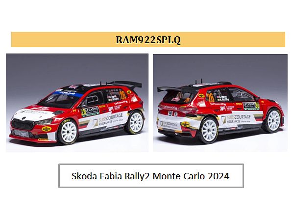 Skoda Fabia Rs Rally2 2024 Monte Carlo Rally #26 Ingram / Mckillop