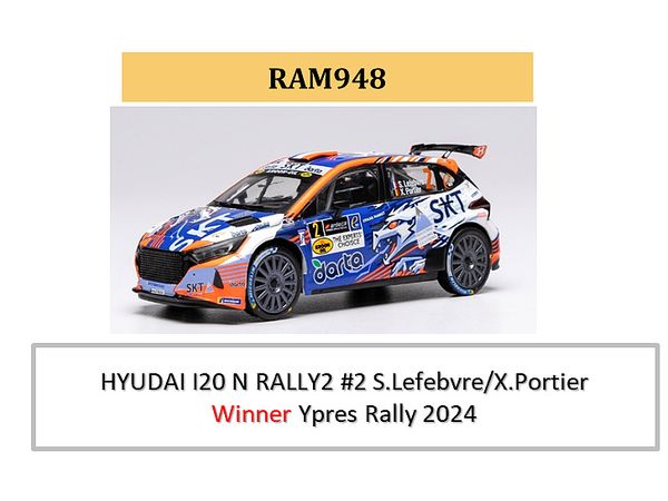 Hyundai I20 N Rally 2 2024 Ypres Rally Winner #2 S.Lefebvre / X.Portier