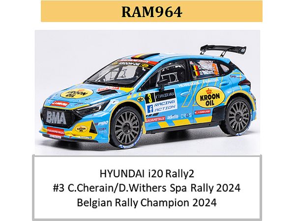 HYUNDAI i20 Rally2 #3 C.Cherain / D.Withers Spa Rally 2024Belgian Rally Champion 2024