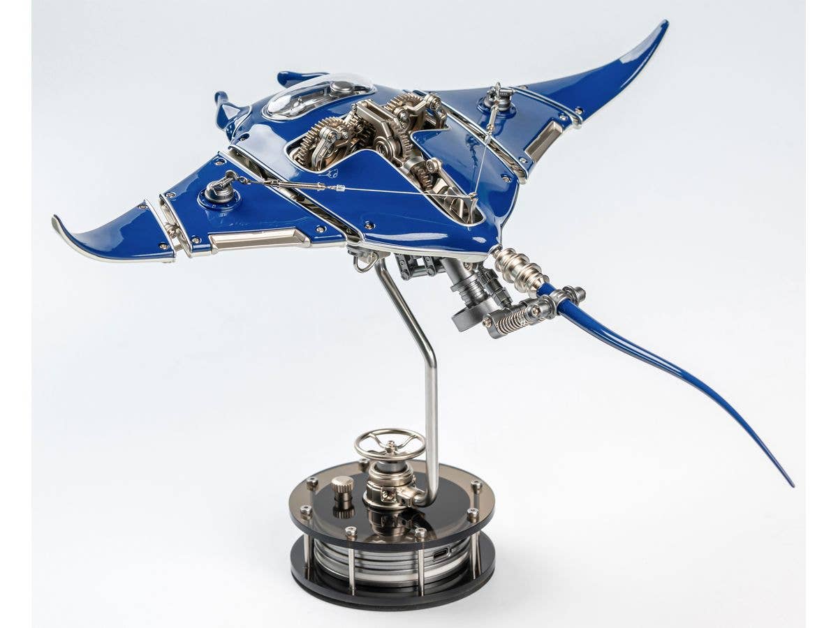 Gokukikaishin Keikaku Mecha Manta Mechanical 3D Metal Puzzle (Pre-Assembled) Blue