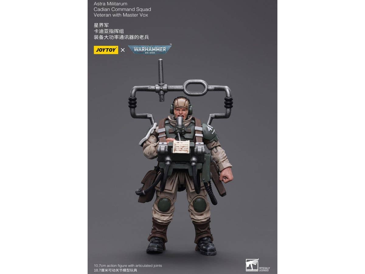 Warhammer 40K Astra Militarum Cadian Command Squad Veteran with Master Vox