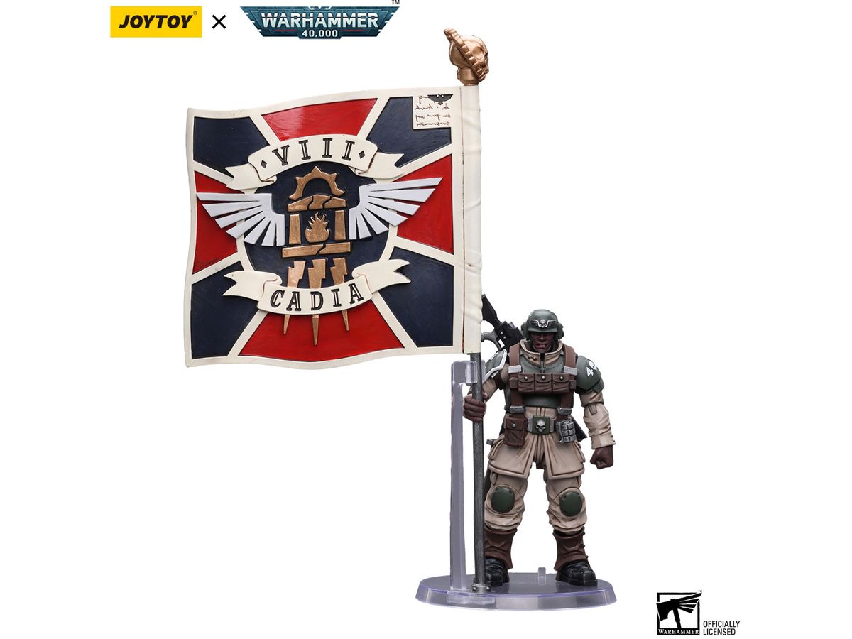 Warhammer 40k Astra Militarum Cadian Command Squad Veteran with Regimental Standard