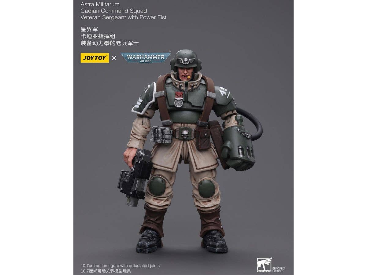 Warhammer 40K Astra Militarum Cadian Command Squad Veteran Sergeant with Power Fist
