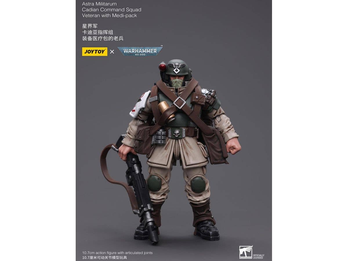 Warhammer 40K Astra Militarum Cadian Command Squad Veteran with Medi-Pack
