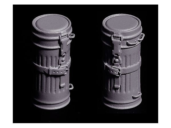 WW.II German Gas Mask Case with Vehicle Mount (2 pieces)