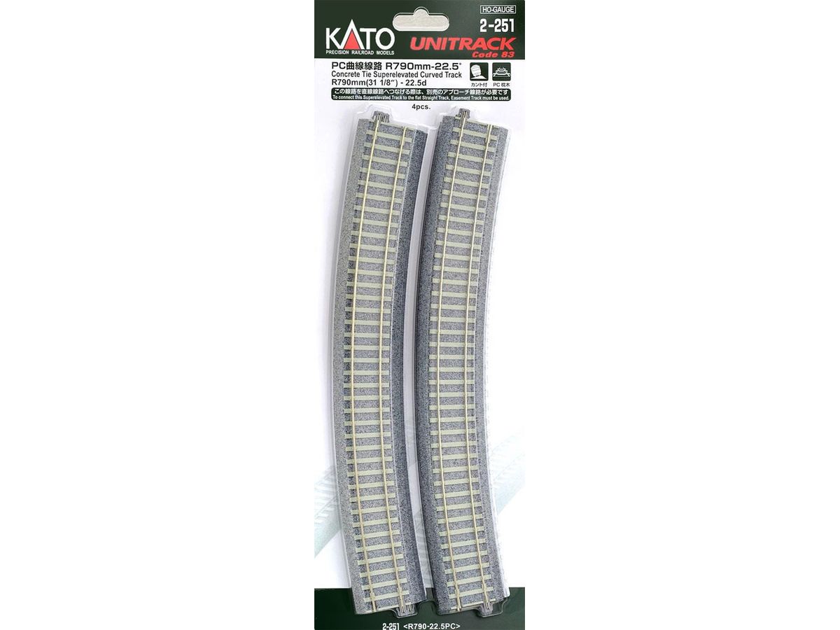 PC Curved Track R79-22.5 Degrees (4pcs)