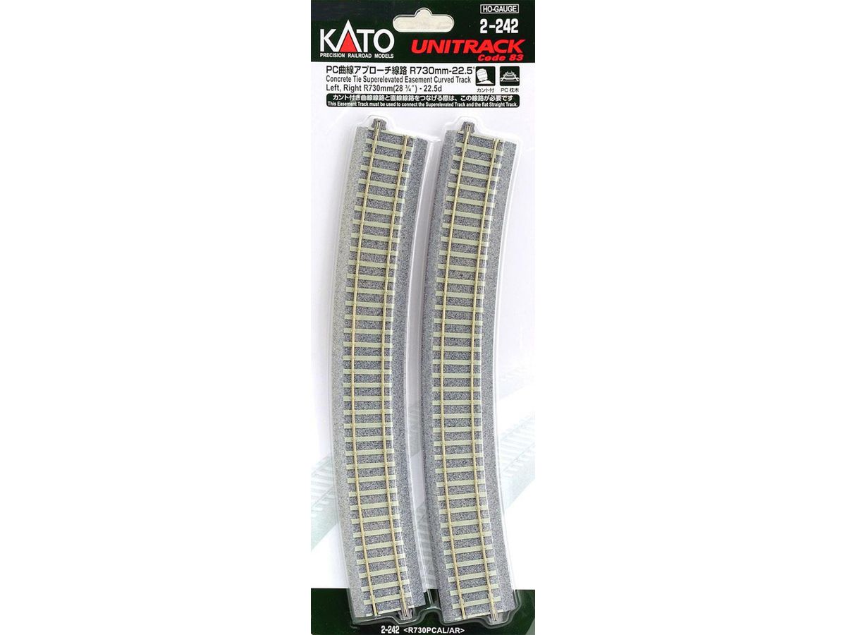 PC Curved Approach Track R73-22.5 Degrees (2 pieces Each on the Left and Right)