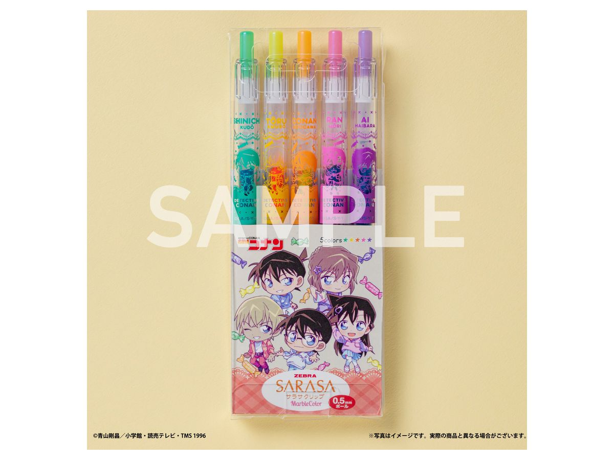 Detective Conan Sarasa Clip Color Ballpoint Pen 5 Set Ramune Ver