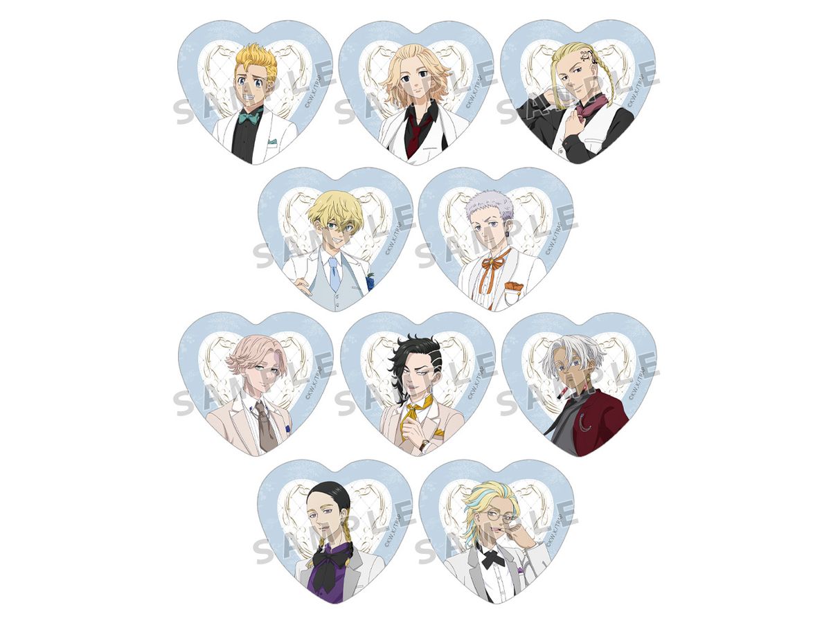 Tokyo Revengers : Newly drawn Heart Can Badge (Tuxedo) 1BOX10Pcs