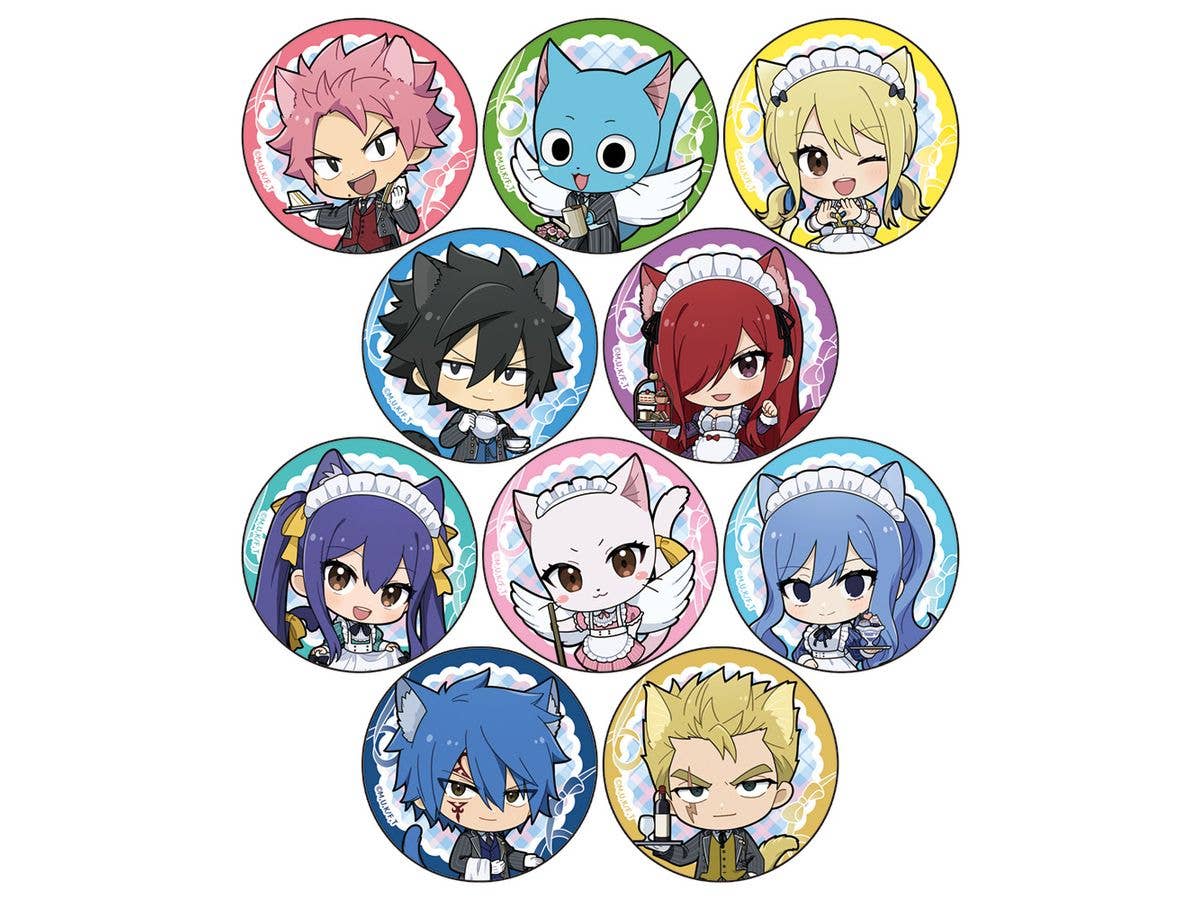 FAIRY TAIL 100 Year Quest: Trading Pin Badge (Cat Ear Waitress Outfit / Mini Character) 1Box 10pcs