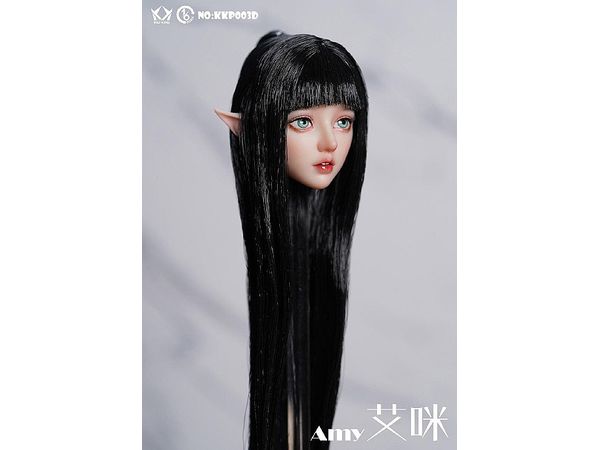 Elf Amy Custom Head D (Black Long Straight)