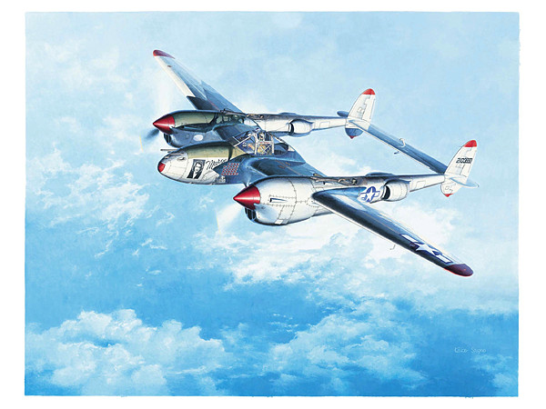 Shigeo Koike Art Print: Lockheed P-38J Lightning