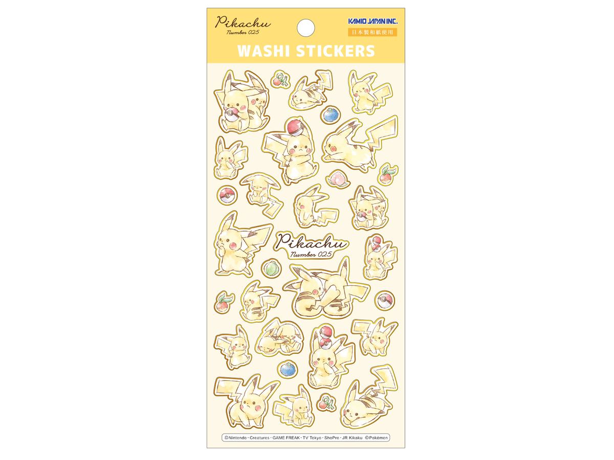 Pokemon A Washi Stickers / Pikachu Daika