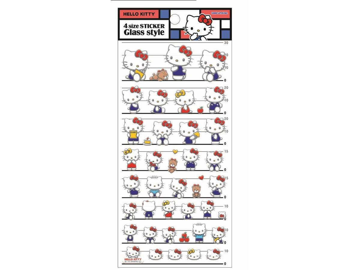Sanrio: 4 Size Sticker Glass Style / Hello Kitty