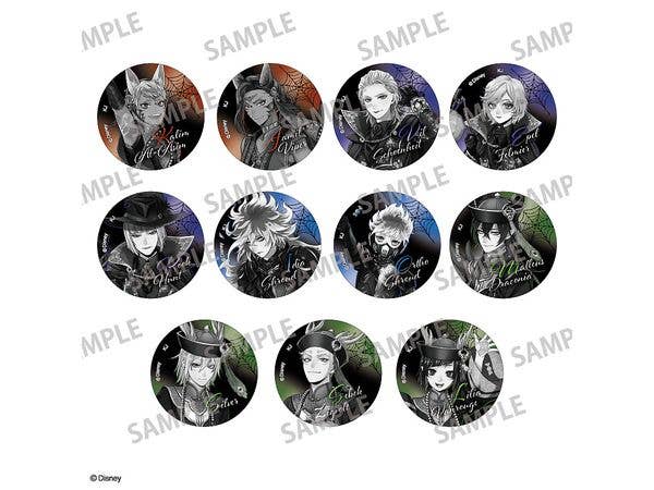Disney Twisted Wonderland: Trading Metallic Can Badge Vol. 2 / Scary Dress Ver. (Monochrome) 1 Box (11 pieces)