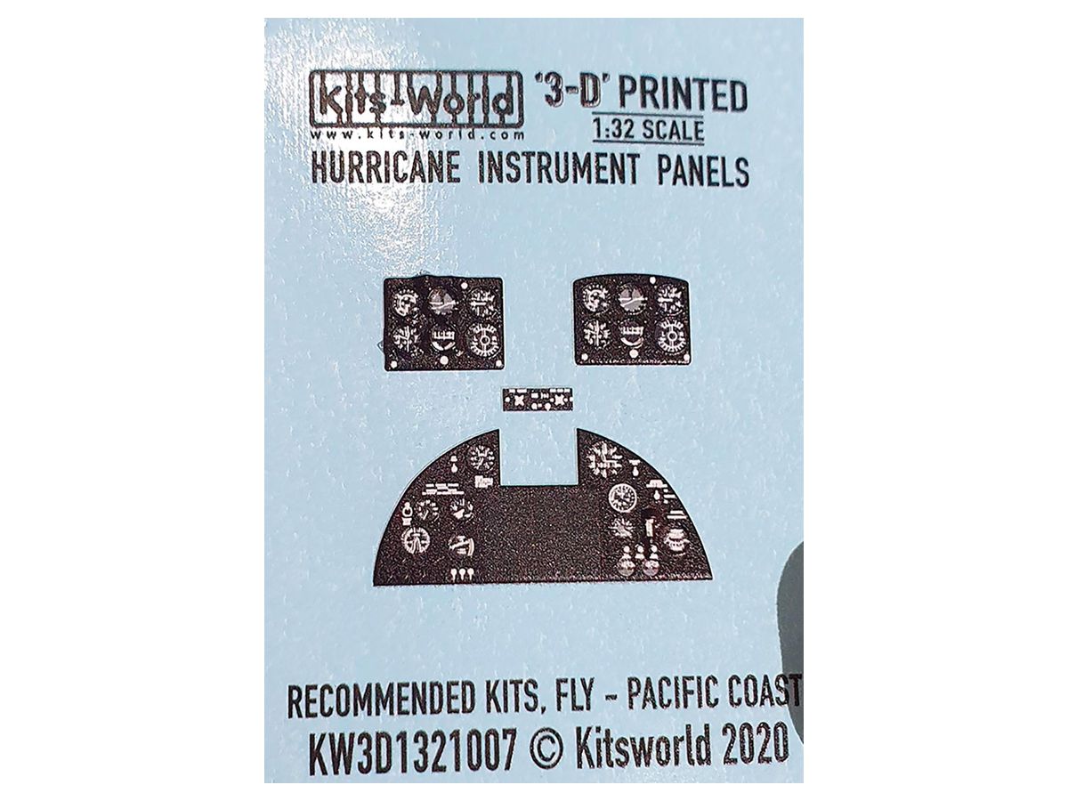 WW.II British Hawker Hurricane Instrument Panel Detail Up 3D Decal