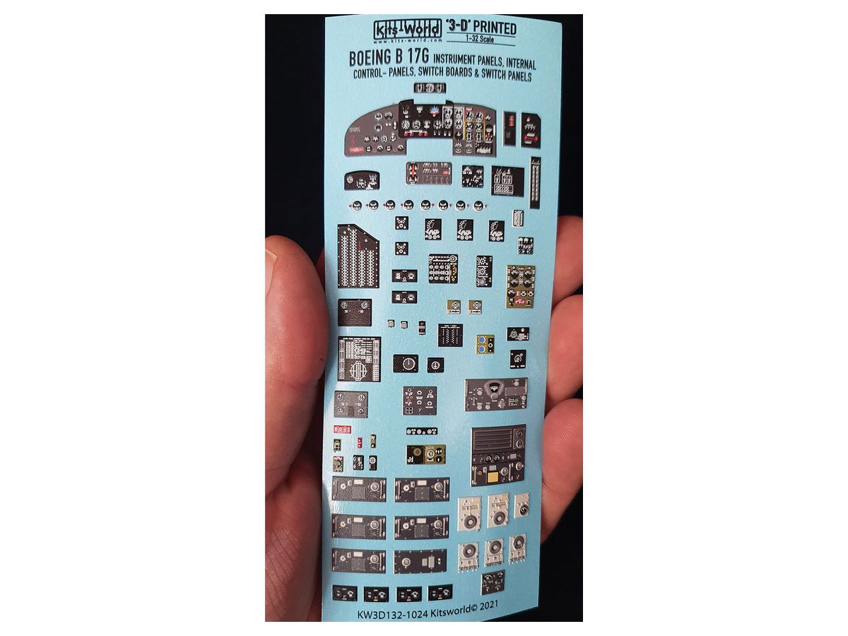 WW.II US Army B-17G Flying Fortress Instrument Panel Panel Detail Up 3D Decal