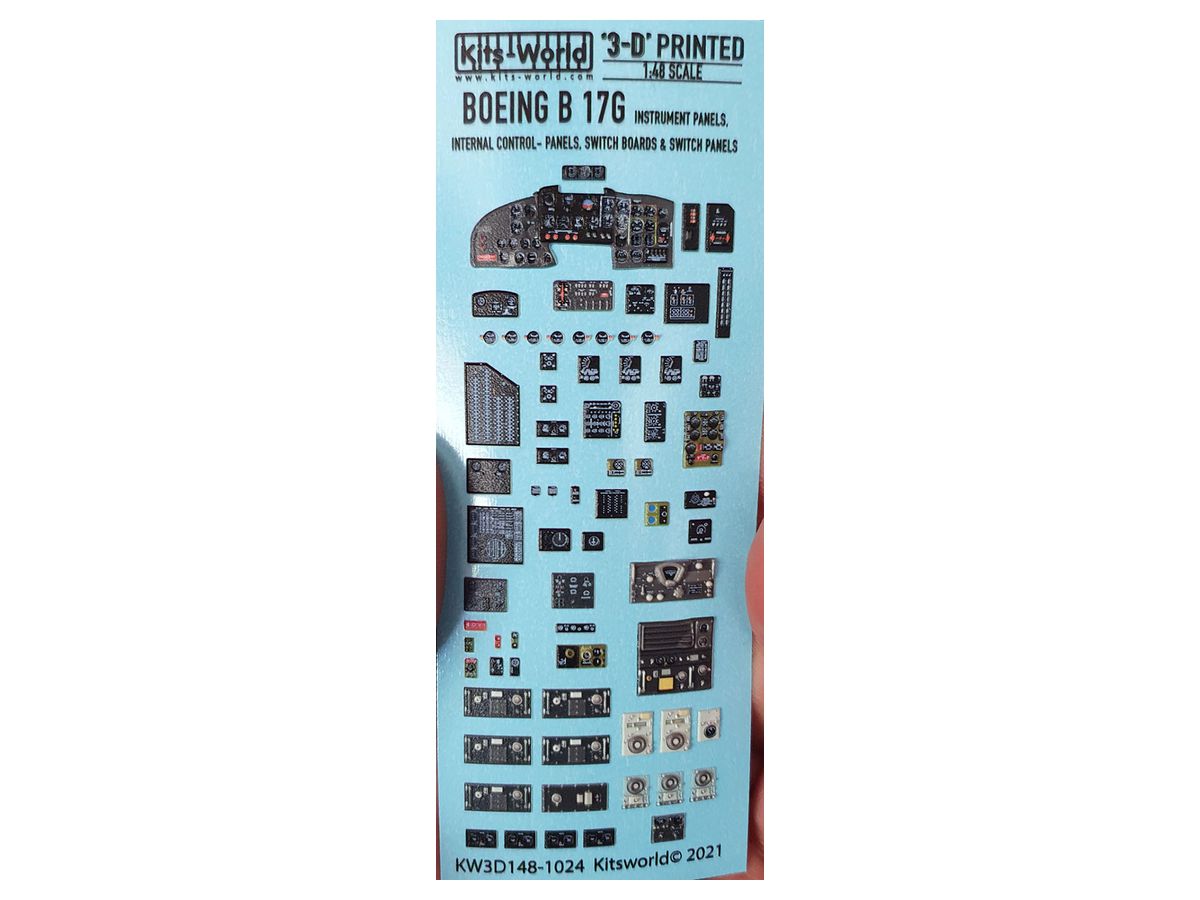 WW.II US Army Boeing B-17G Flying Fortress Instrument Panel Panel Detail Up 3D Decal