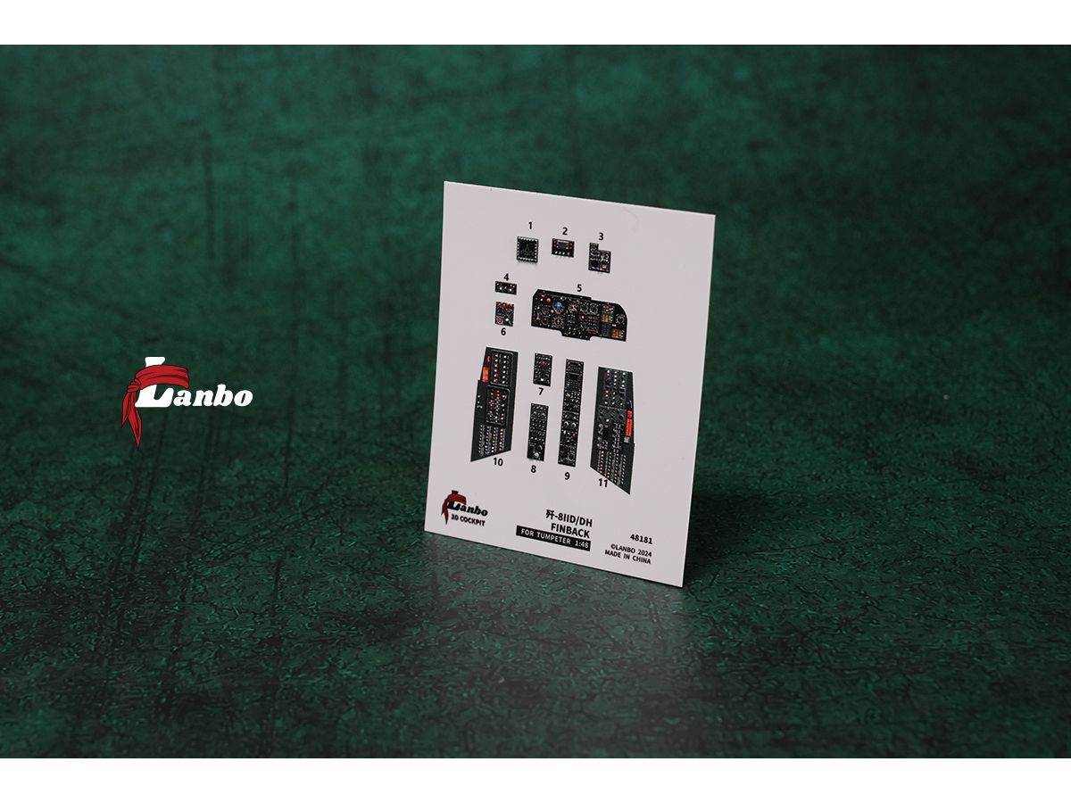 J-8IID 3D interior decal (for. TRUMPETER)