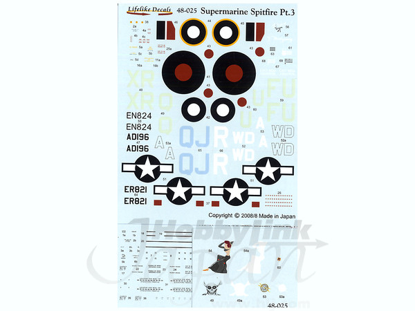 Supermarine Spitfire Part 3 Decals (English Instru