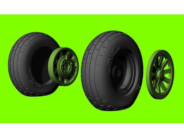 P-51 Mustang weighted wheels - block tread