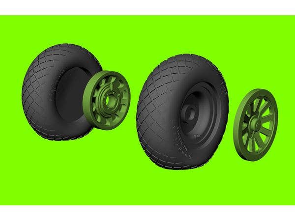 P-51 Mustang weighted wheels - diamond tread