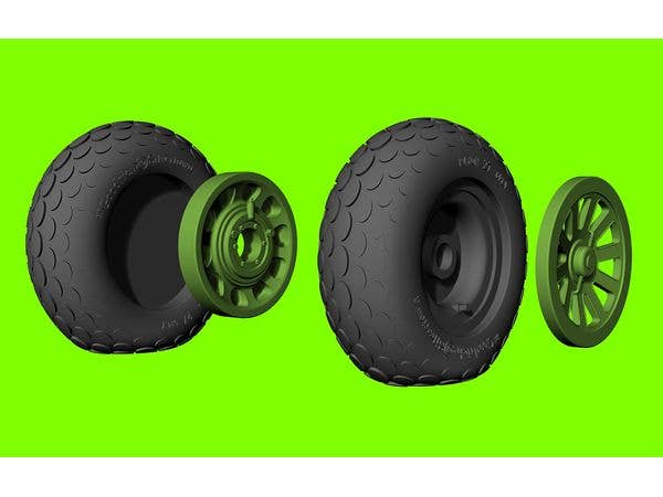 P-51 Mustang weighted wheels - oval tread