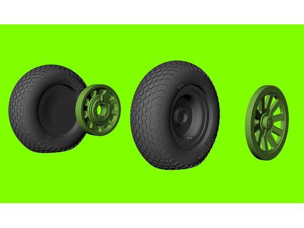 P-51 Mustang weighted wheels - cross tread