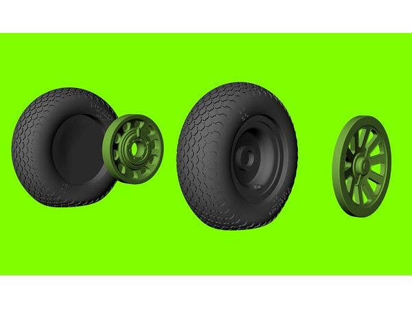 P-51 Mustang weighted wheels - cross tread