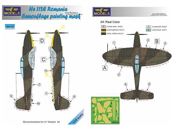 He 112E Romanian service Camouflage Painting Mask